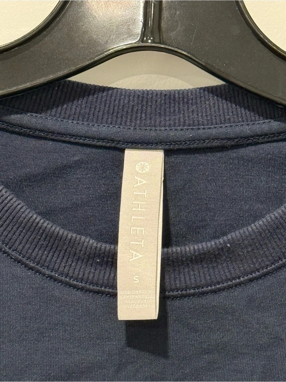 Athleta Gallery Layered Pullover Sweatshirt in Navy/Quarry Blue